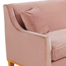 Elements International Palmer Sofa Blond Ash Distressed Wood Royal Blush IMAGE 3