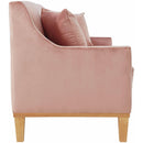 Elements International Palmer Sofa Blond Ash Distressed Wood Royal Blush IMAGE 4