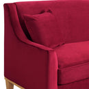 Elements International Palmer Sofa Blond Ash Distressed Wood Royal Ruby IMAGE 5
