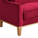 Elements International Palmer Sofa Blond Ash Distressed Wood Royal Ruby IMAGE 6