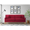 Elements International Palmer Sofa Blond Ash Distressed Wood Royal Ruby IMAGE 7