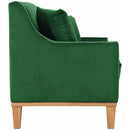 Elements International Palmer Sofa Blond Ash Distressed Wood Royal Kelly Green IMAGE 3
