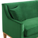 Elements International Palmer Sofa Blond Ash Distressed Wood Royal Kelly Green IMAGE 5