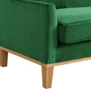 Elements International Palmer Sofa Blond Ash Distressed Wood Royal Kelly Green IMAGE 6