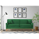 Elements International Palmer Sofa Blond Ash Distressed Wood Royal Kelly Green IMAGE 7