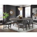 Elements International Collins Dining Table Complete in Grey IMAGE 8