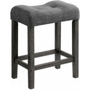 Elements International Oak Lawn Charcoal Grey 24" Counter Stool Grey Fabric IMAGE 1