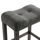 Elements International Oak Lawn Charcoal Grey 24" Counter Stool Grey Fabric IMAGE 4