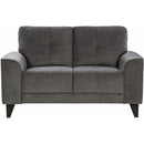 Elements International Michael Loveseat Complete in Urban Living Charcoal IMAGE 2
