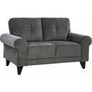 Elements International Bill Loveseat Complete in Urban Living Charcoal IMAGE 1