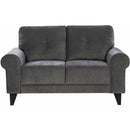 Elements International Bill Loveseat Complete in Urban Living Charcoal IMAGE 2
