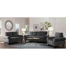 Elements International Bill Sofa Complete in Urban Living Charcoal IMAGE 8