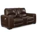 Signature Design by Ashley Alessandro U2550218 Power Reclining Loveseat with Console and Adjustable Headrest IMAGE 1