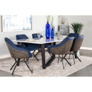Coaster Furniture Mayer 193722 Upholstered Dining Arm Chair - Blue and Brown (Set of 2) IMAGE 9