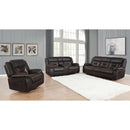 Coaster Furniture Greer 651355 Upholstered Motion Reclining Loveseat - Brown IMAGE 2