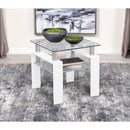 Coaster Furniture Dyer 703437 1-shelf Square Glass Top Side End Table - White IMAGE 4