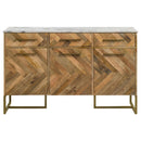 Coaster Furniture Keaton 951138 3-door Marble Top Herringbone Accent Cabinet - Natural IMAGE 3