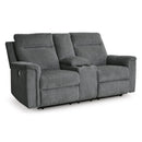 Signature Design by Ashley Barnsana 3320296 Double Reclining Power Loveseat with Console IMAGE 1