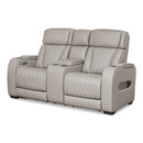 Signature Design by Ashley Boyington U2710518 Power Reclining Loveseat with Console and Adjustable Headrest IMAGE 1