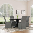 Coaster Furniture Shawna 100749 Upholstered Skirted Side Chair - Light Grey IMAGE 11