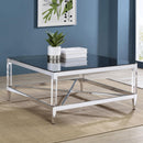 Coaster Furniture Lindley 709728 Square Tempered Mirror Acrylic Coffee Table - Chrome IMAGE 7