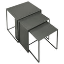 Coaster Furniture Imez 930250 3-piece Rectangular Metal Nesting Table Set - Grey IMAGE 2