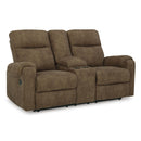 Signature Design by Ashley Edenwold 1380594 Double Reclining Loveseat with Console IMAGE 1