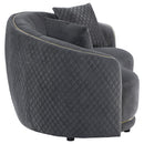 Coaster Furniture Brookside 504845 Velvet Upholstered Curved Loveseat - Dark Grey IMAGE 7