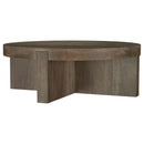 Coaster Furniture Kinkaid 710138 Round Solid Mango Wood Coffee Table - Brown IMAGE 3