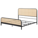 Coaster Furniture Lanewood 360250KE Open Cane Webbing Metal Eastern King Bed - Black IMAGE 3