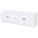 Coaster Furniture Laughlin 724113 4-door Engineered Wood 78-inch TV Stand - White IMAGE 4