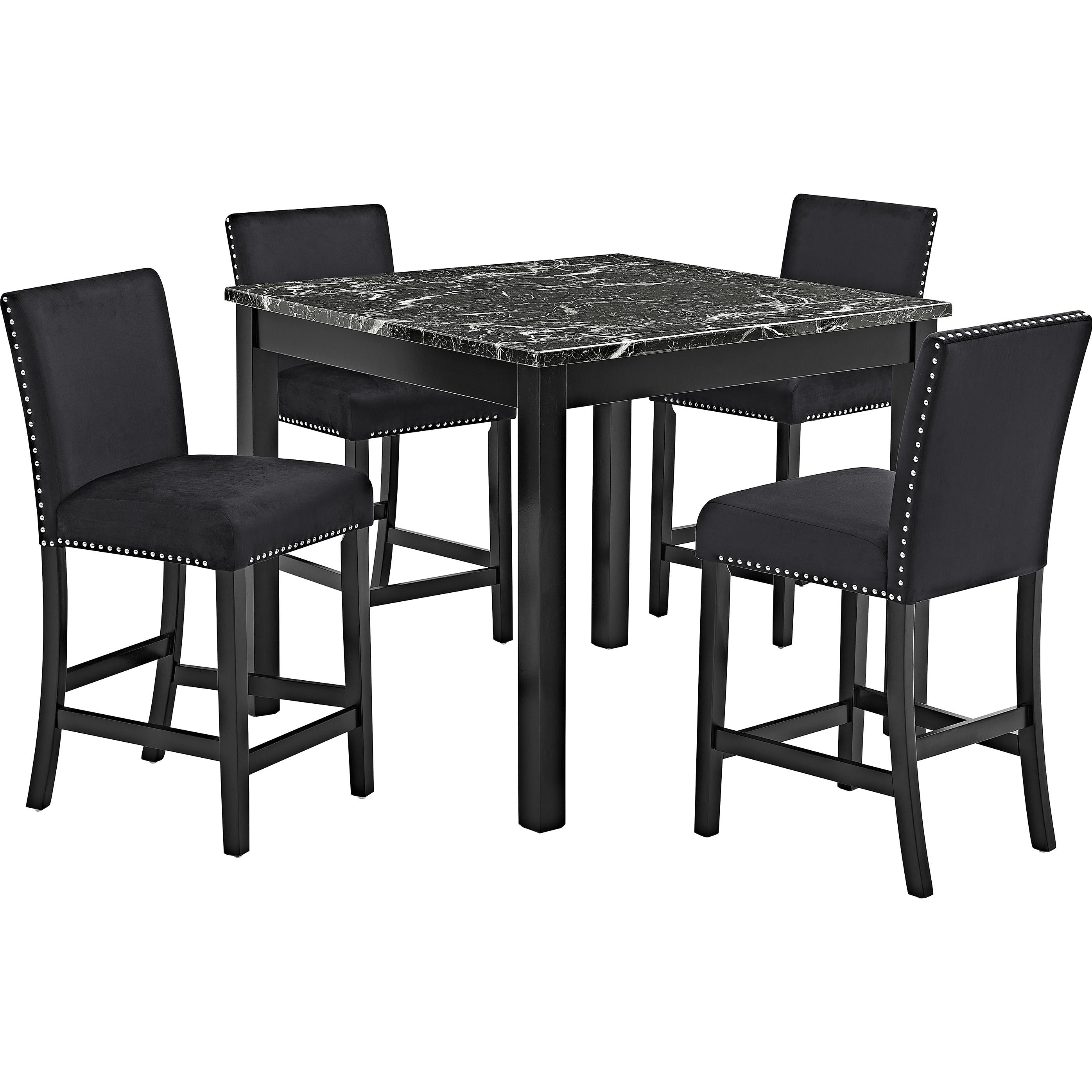 Crown Mark Lennon 1715SET-AB 5 pc Counter Height Dinette - Black