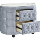 Crown Mark Natalia 5115GY-2 2-Drawer Nightstand - Grey IMAGE 2