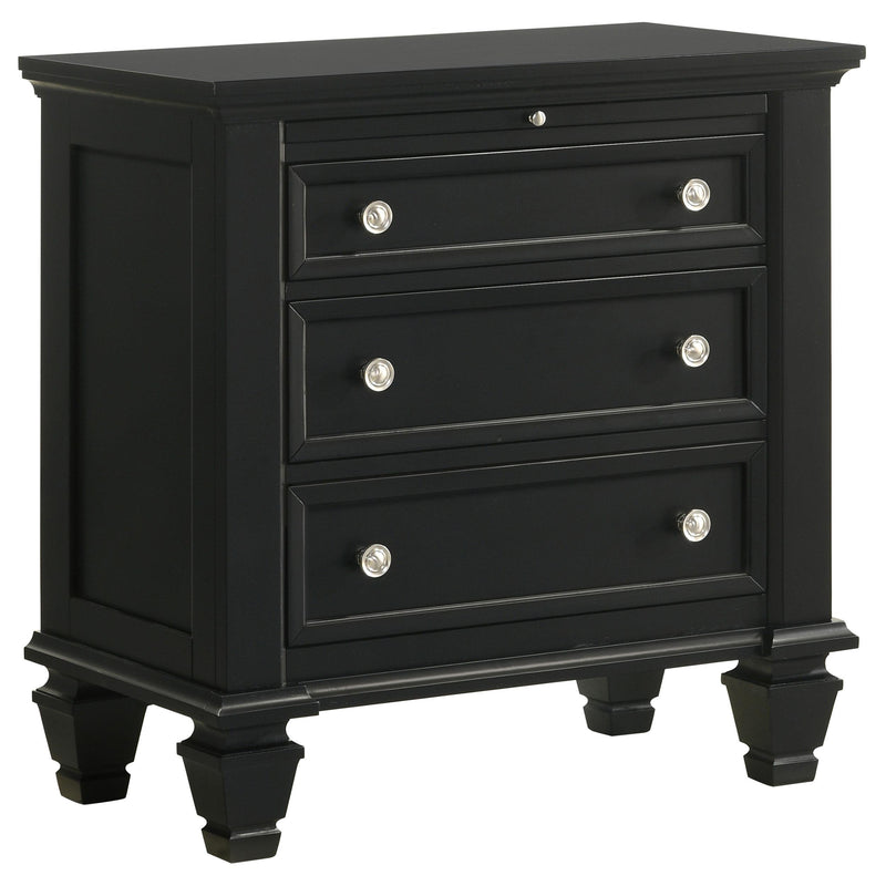 Coaster Furniture Sandy Beach 201322 3-Drawer Nightstand - Black IMAGE 1