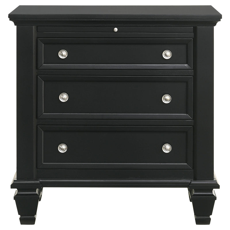 Coaster Furniture Sandy Beach 201322 3-Drawer Nightstand - Black IMAGE 2