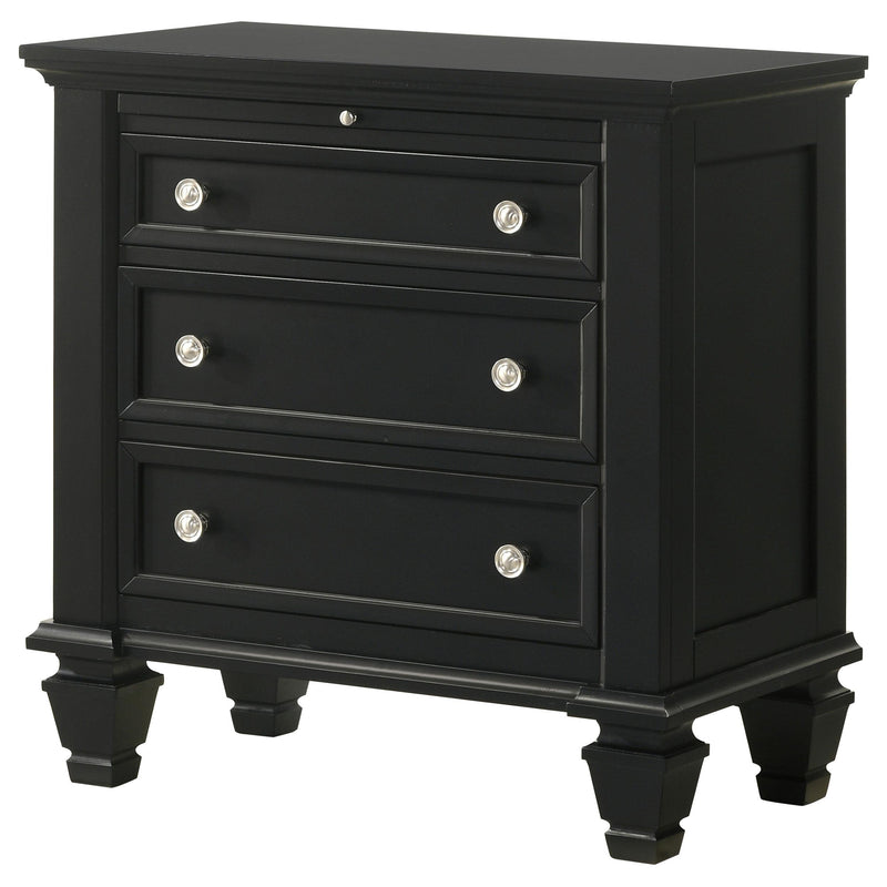 Coaster Furniture Sandy Beach 201322 3-Drawer Nightstand - Black IMAGE 3