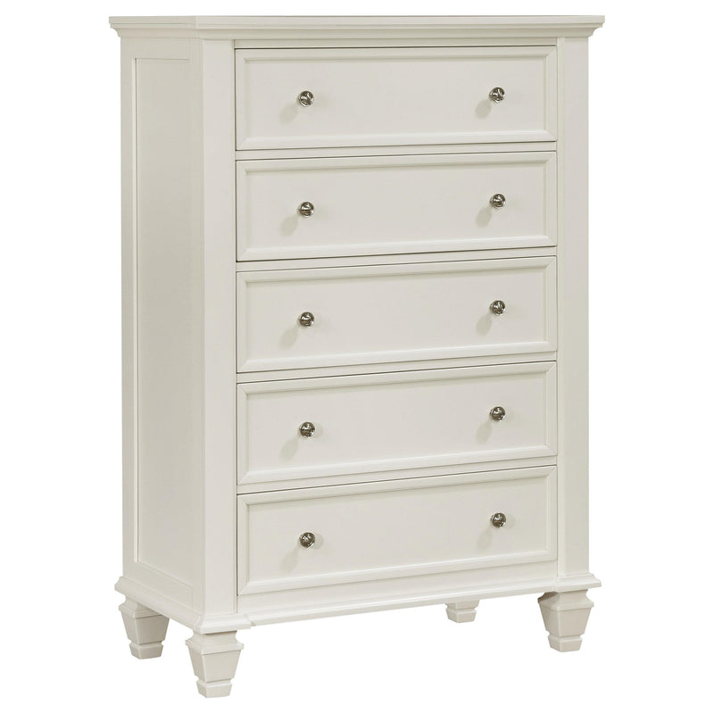  Coaster Furniture Sandy Beach 201305 5-Drawer Bedroom Chest - Cream White IMAGE 1
