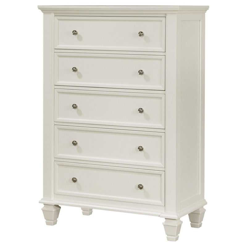  Coaster Furniture Sandy Beach 201305 5-Drawer Bedroom Chest - Cream White IMAGE 3