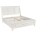  Coaster Furniture Sandy Beach 201309KE Wood Eastern King Storage Panel Bed - Cream White IMAGE 1