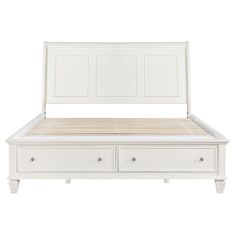  Coaster Furniture Sandy Beach 201309KE Wood Eastern King Storage Panel Bed - Cream White IMAGE 3