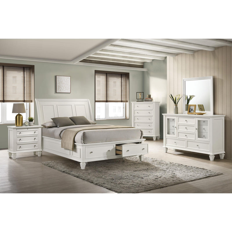  Coaster Furniture Sandy Beach 201309KE Wood Eastern King Storage Panel Bed - Cream White IMAGE 7