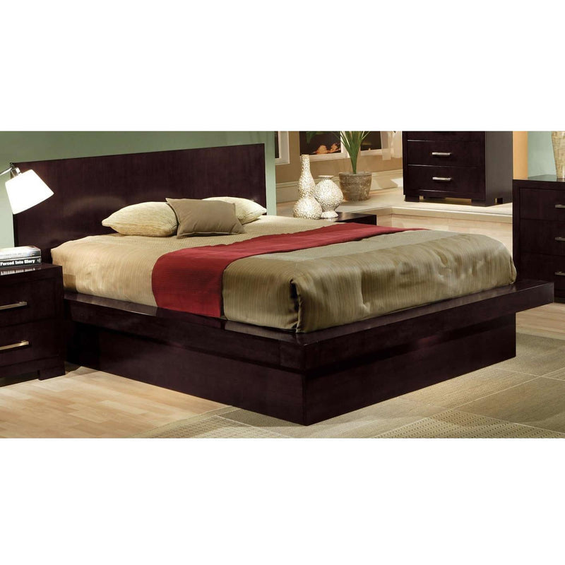  Coaster Furniture Jessica 200711Q Wood Queen LED Panel Bed - Cappuccino IMAGE 1