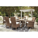  Signature Design by Ashley Beachcroft P791 7 pc Outdoor Dining Set IMAGE 1