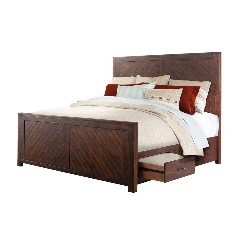 Elements International Jax JX600 7 pc Queen Panel Bedroom Set with Storage IMAGE 2