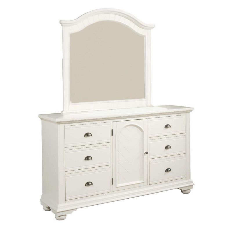 Elements International Brook White BP700 7 pc Twin Panel Bedroom Set IMAGE 3