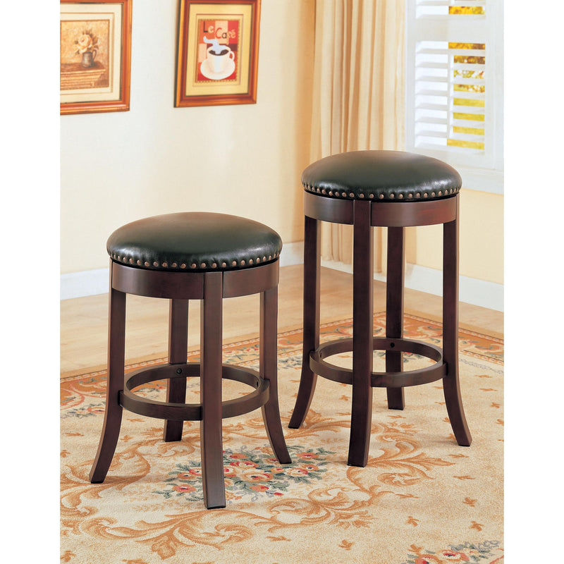 Coaster Furniture Aboushi 101060 Backless Swivel Bar Stool - Brown (Set of 2) IMAGE 3