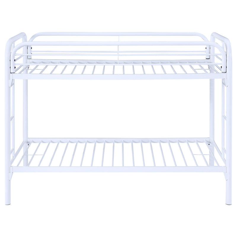 Coaster Furniture Morgan 2256W Metal Twin Over Twin Bunk Bed - White IMAGE 2