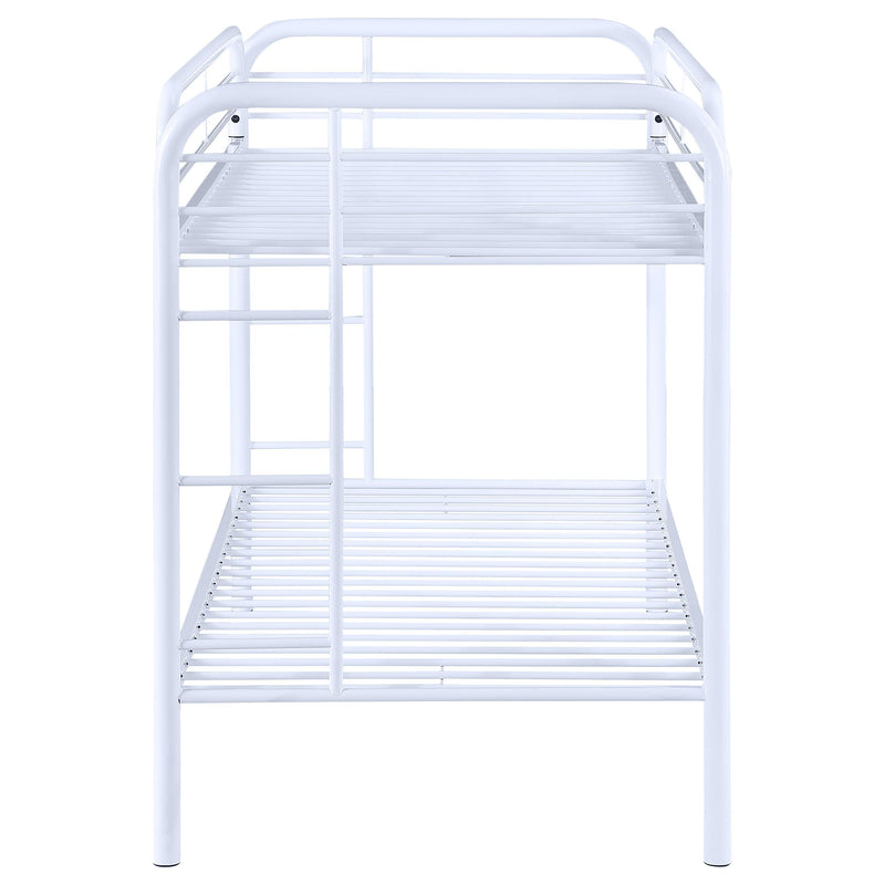 Coaster Furniture Morgan 2256W Metal Twin Over Twin Bunk Bed - White IMAGE 4