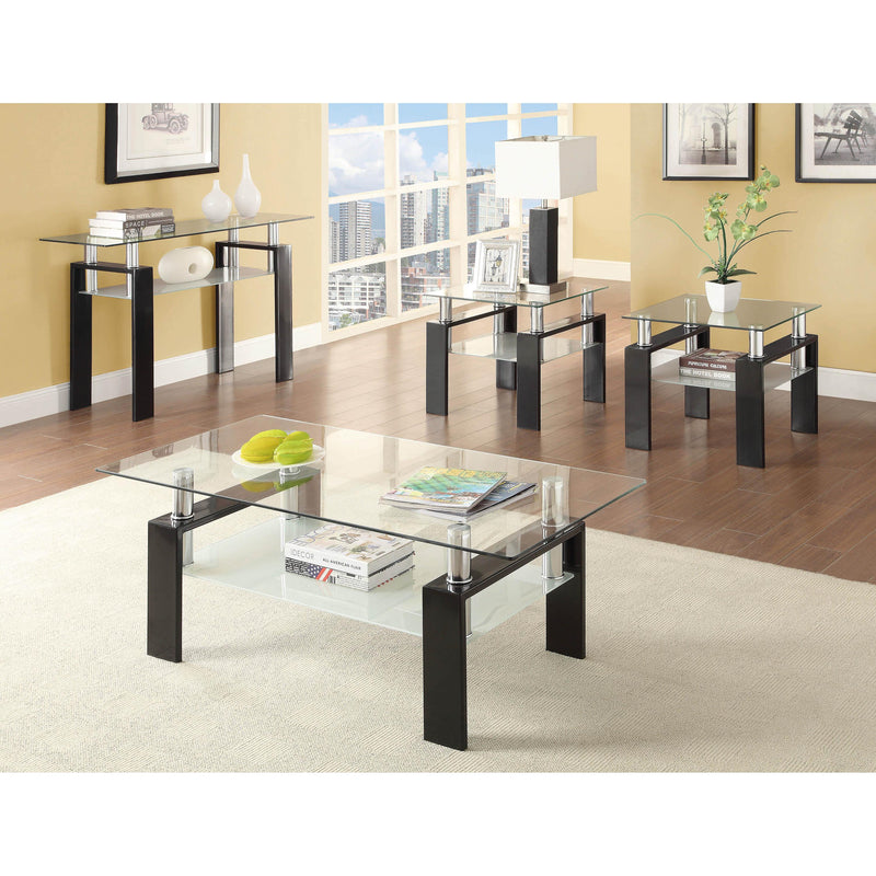 Coaster Furniture Dyer 702289 Rectangular Glass Top Entryway Sofa Console Table - Black IMAGE 3