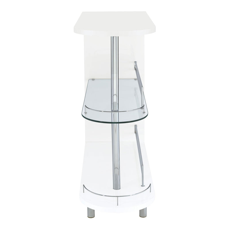 Coaster Furniture Adolfo 101064 Rectangular 2-tier Home Bar Table - White High Gloss IMAGE 2